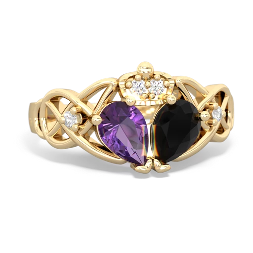 onyx-amethyst claddagh ring