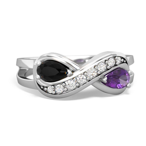 onyx-amethyst diamond infinity ring