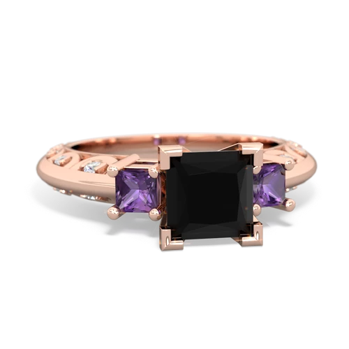 onyx-amethyst engagement ring