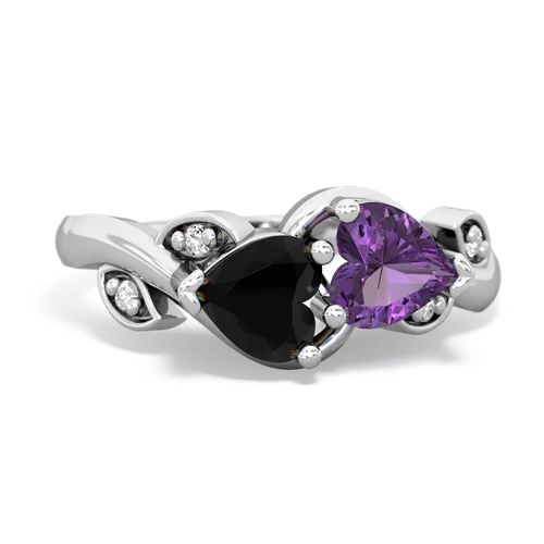 onyx-amethyst floral keepsake ring