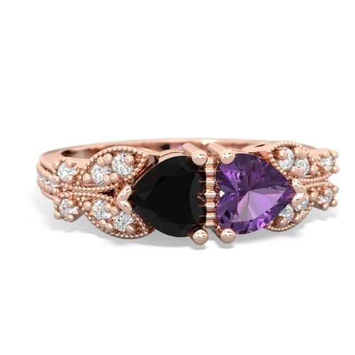 onyx-amethyst keepsake butterfly ring