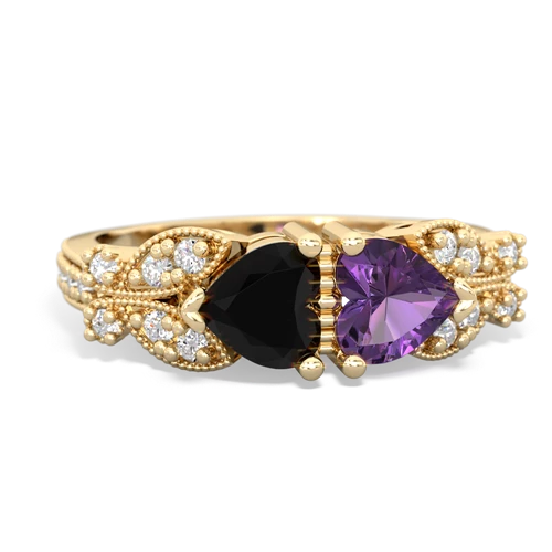 onyx-amethyst keepsake butterfly ring