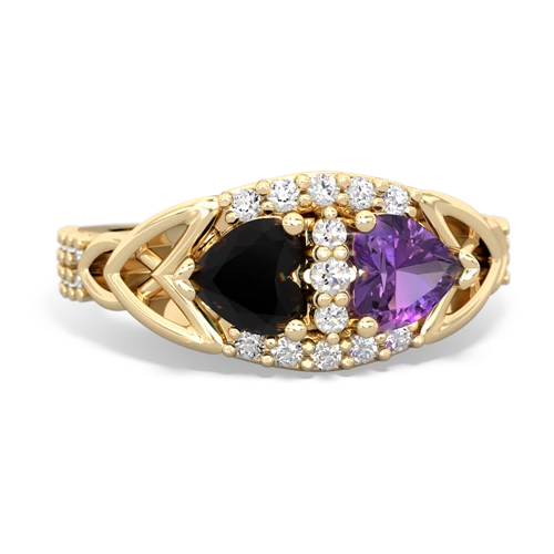 onyx-amethyst keepsake engagement ring