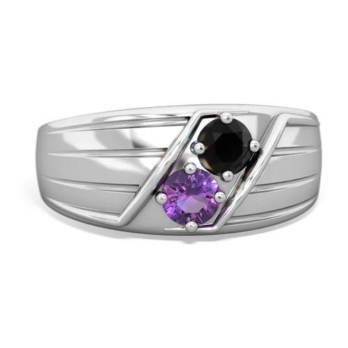 onyx-amethyst mens ring