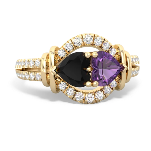 onyx-amethyst pave keepsake ring