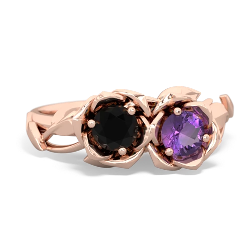 onyx-amethyst roses ring