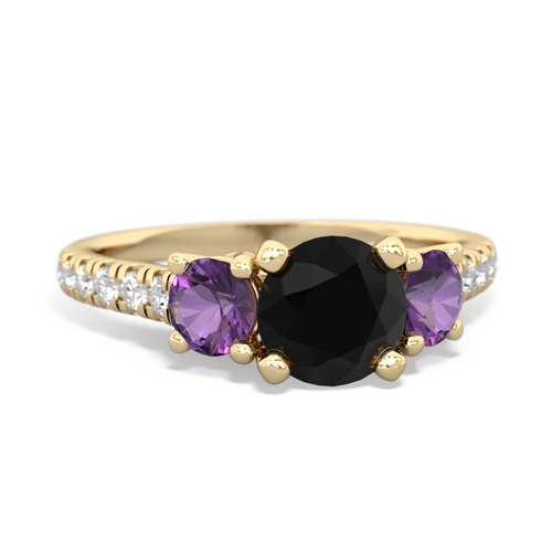 onyx-amethyst trellis pave ring