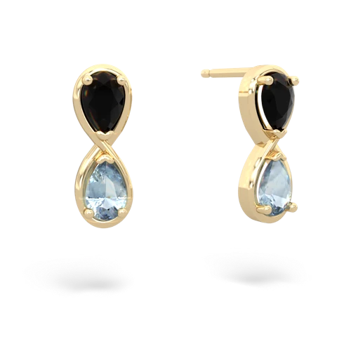onyx-aquamarine infinity earrings