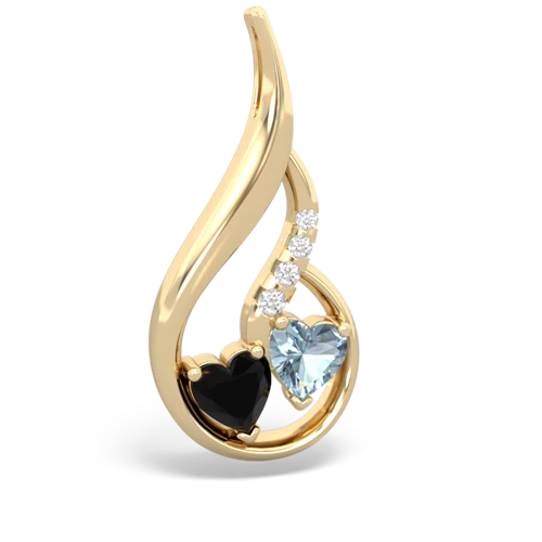 onyx-aquamarine keepsake swirl pendant
