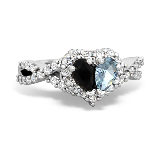 onyx-aquamarine engagement ring