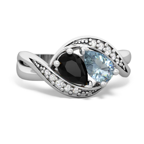 onyx-aquamarine keepsake curls ring