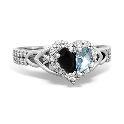 onyx-aquamarine keepsake engagement ring