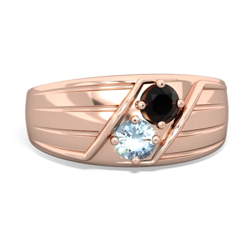 onyx-aquamarine mens ring