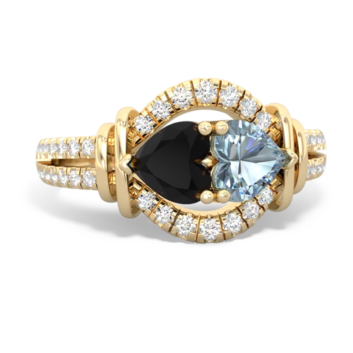 onyx-aquamarine pave keepsake ring