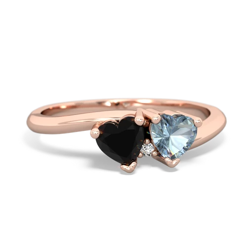 onyx-aquamarine sweethearts promise ring