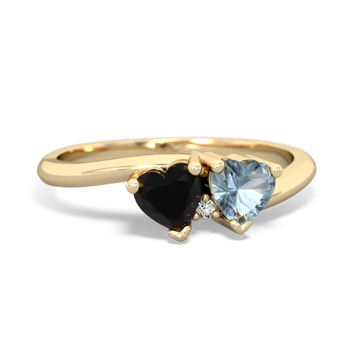 onyx-aquamarine sweethearts promise ring