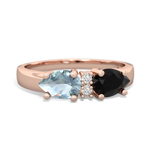 onyx-aquamarine timeless ring