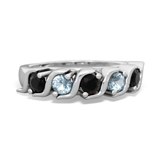 onyx-aquamarine timeless ring