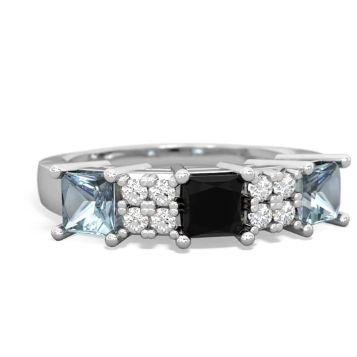 onyx-aquamarine timeless ring