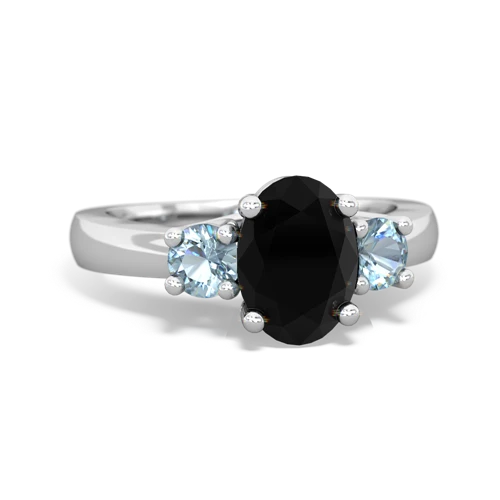 onyx-aquamarine timeless ring