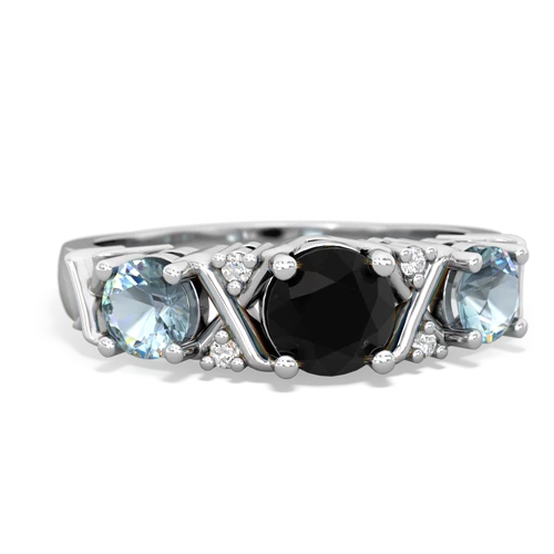 onyx-aquamarine timeless ring