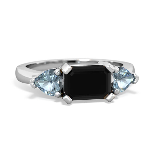 onyx-aquamarine timeless ring