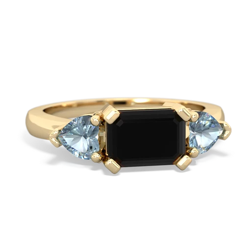 onyx-aquamarine timeless ring