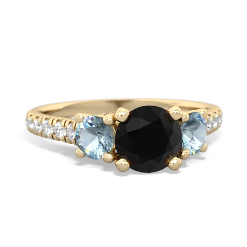 onyx-aquamarine trellis pave ring