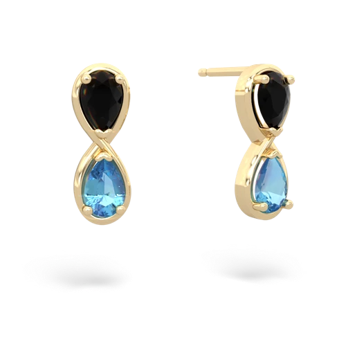 onyx-blue topaz infinity earrings