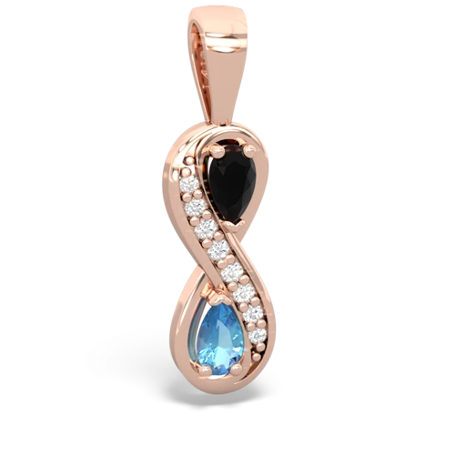onyx-blue topaz keepsake infinity pendant