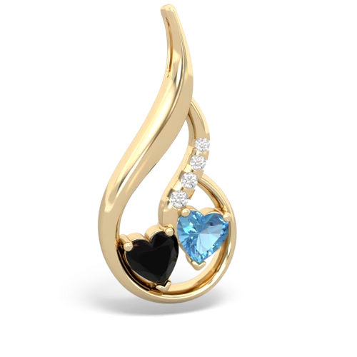 onyx-blue topaz keepsake swirl pendant