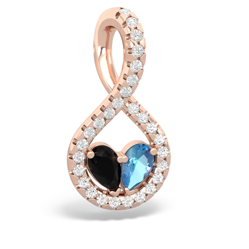 onyx-blue topaz pave twist pendant