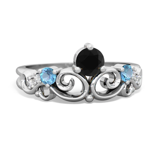 onyx-blue topaz crown keepsake ring