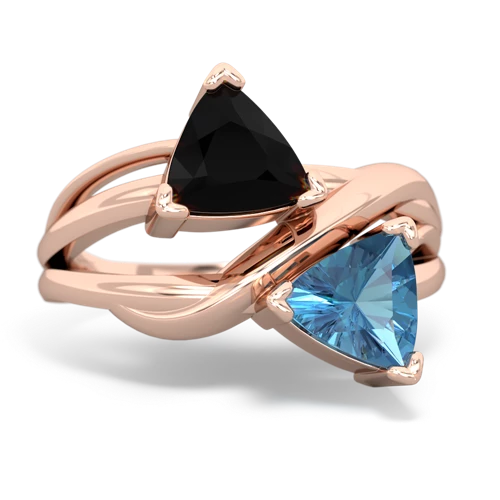 onyx-blue topaz filligree ring