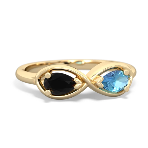 onyx-blue topaz infinity ring