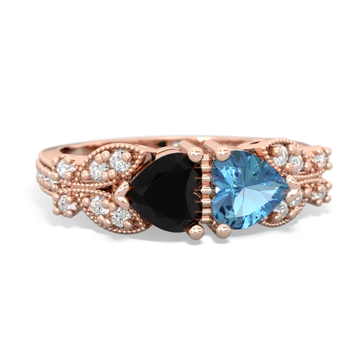 onyx-blue topaz keepsake butterfly ring