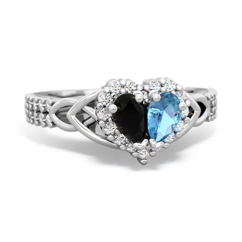 onyx-blue topaz keepsake engagement ring