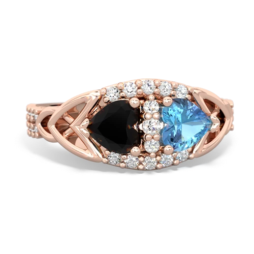 onyx-blue topaz keepsake engagement ring