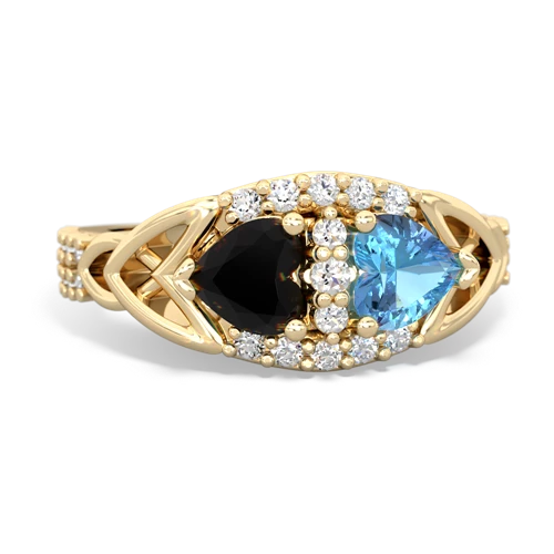 onyx-blue topaz keepsake engagement ring