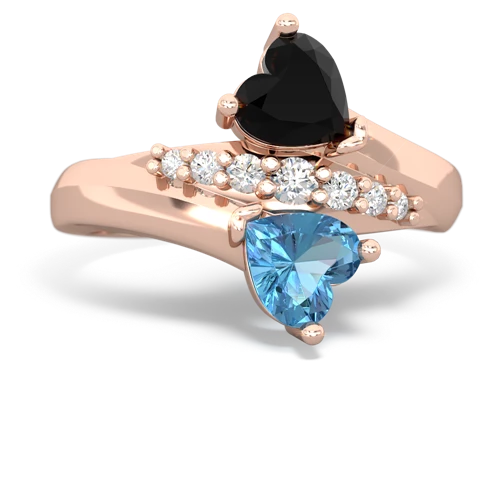 onyx-blue topaz modern ring