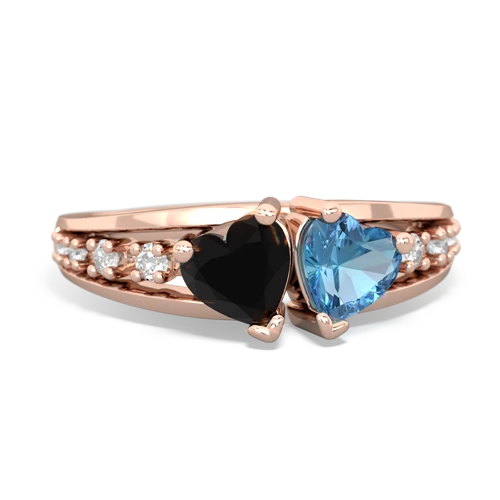 onyx-blue topaz modern ring