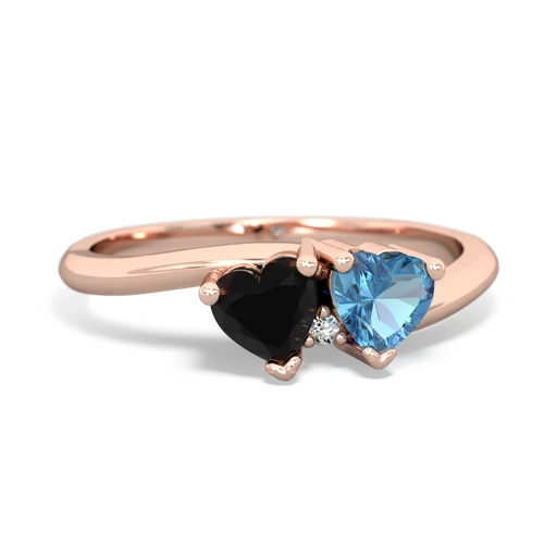 onyx-blue topaz sweethearts promise ring