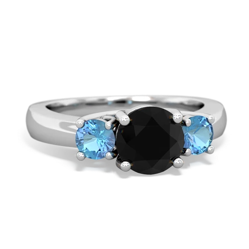 onyx-blue topaz timeless ring