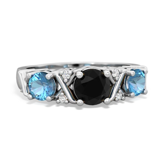 onyx-blue topaz timeless ring