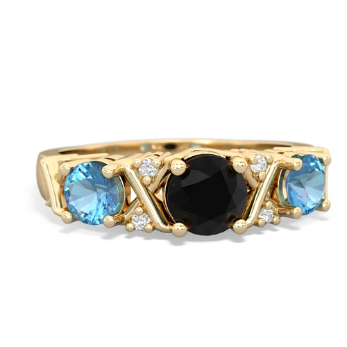 onyx-blue topaz timeless ring