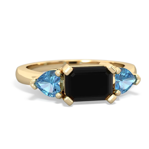 onyx-blue topaz timeless ring