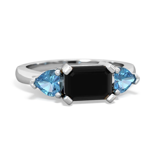 onyx-blue topaz timeless ring