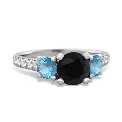 onyx-blue topaz trellis pave ring