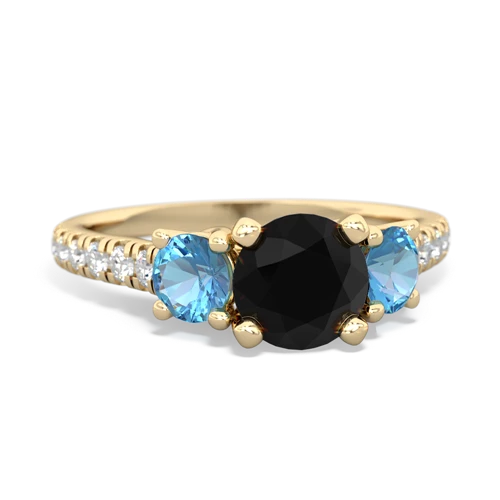 onyx-blue topaz trellis pave ring