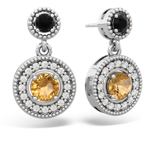 onyx-citrine halo earrings